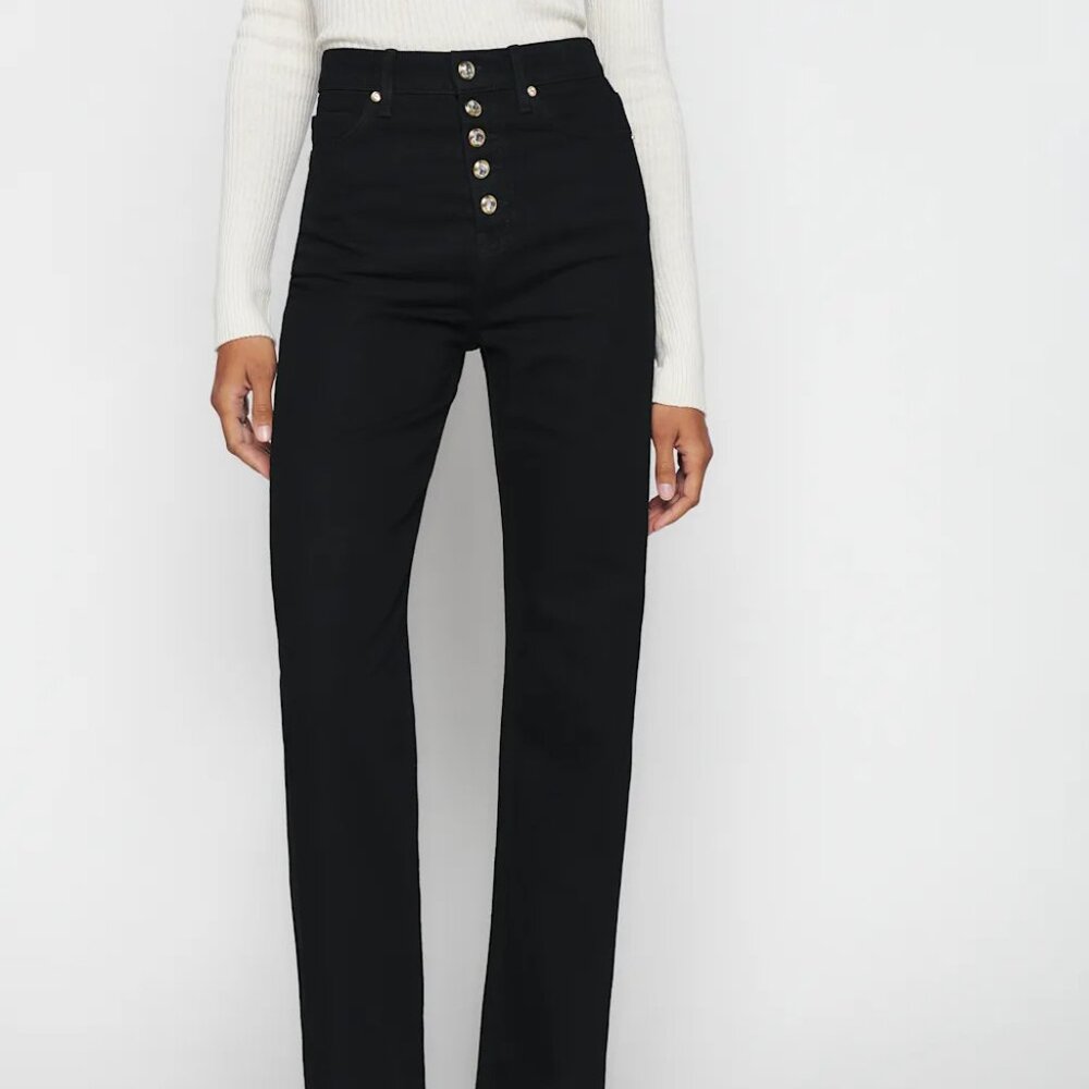 Reformation Wilder High Rise Wide Leg Black Jeans Size 27